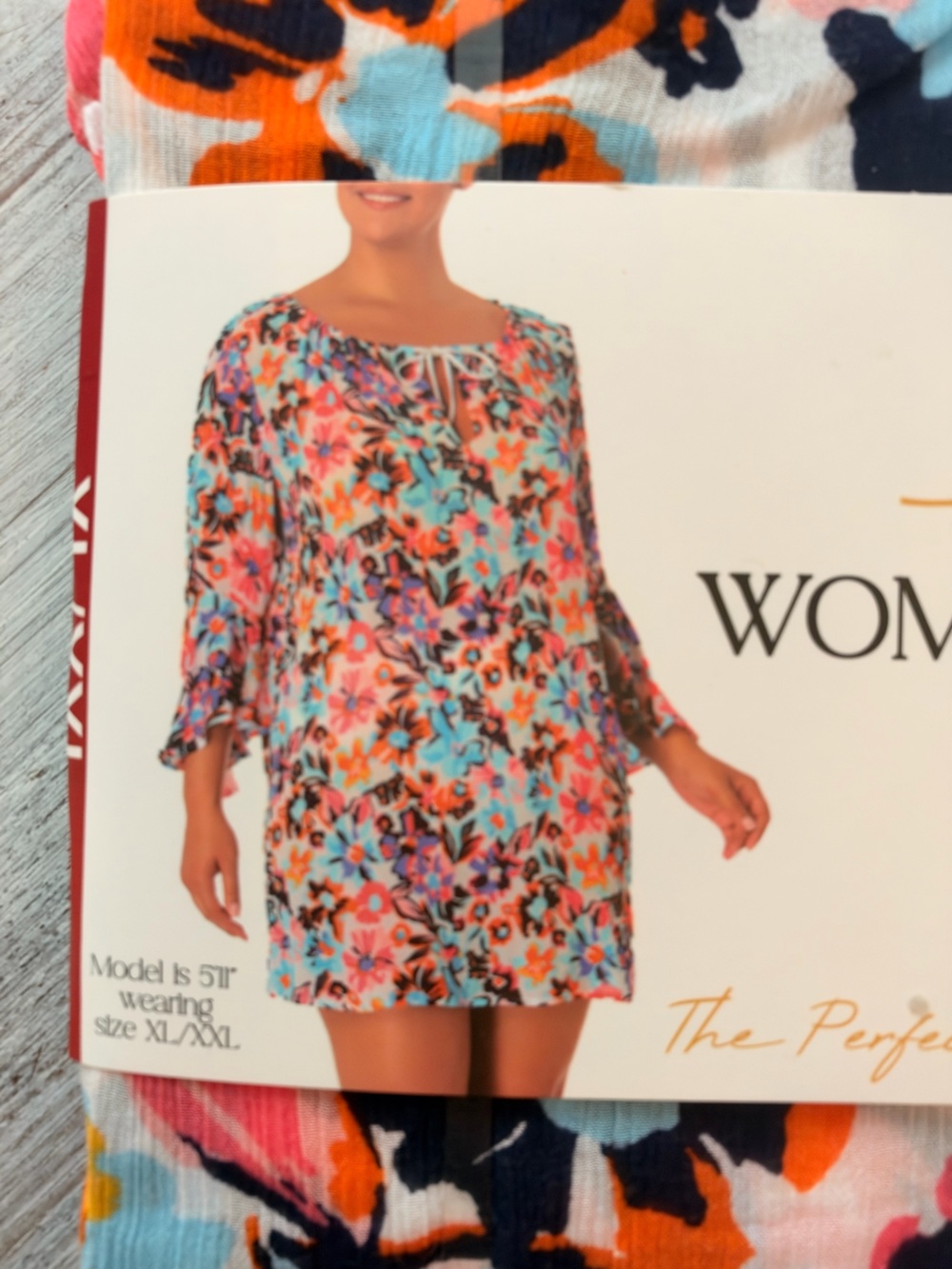 NWT Anne Cole Floral Swim Cover-Up XL/XXL Tie Neck Flounce Sleeves